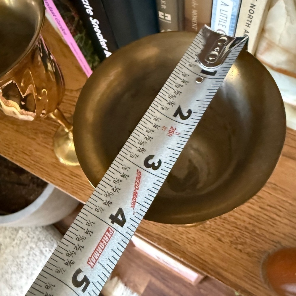 Vintage Solid Brass Wine Goblets Made In India Set Of 2 - Picture 8 of 8